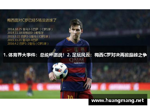 1. 体育界大事件：总统杯激战！2. 足坛风云：梅西C罗对决再掀巅峰之争